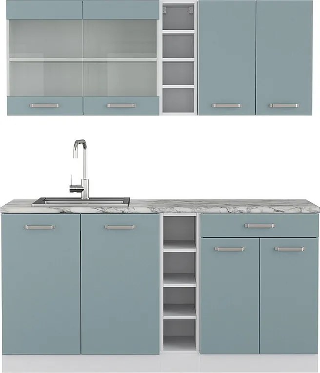Kuchnia pojedyncza niebiesko-szary 160x60x81.6 r-line