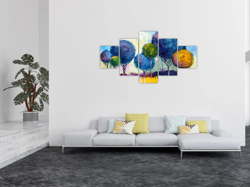 Obraz drzew kopułowych, obraz olejny (125x70 cm)