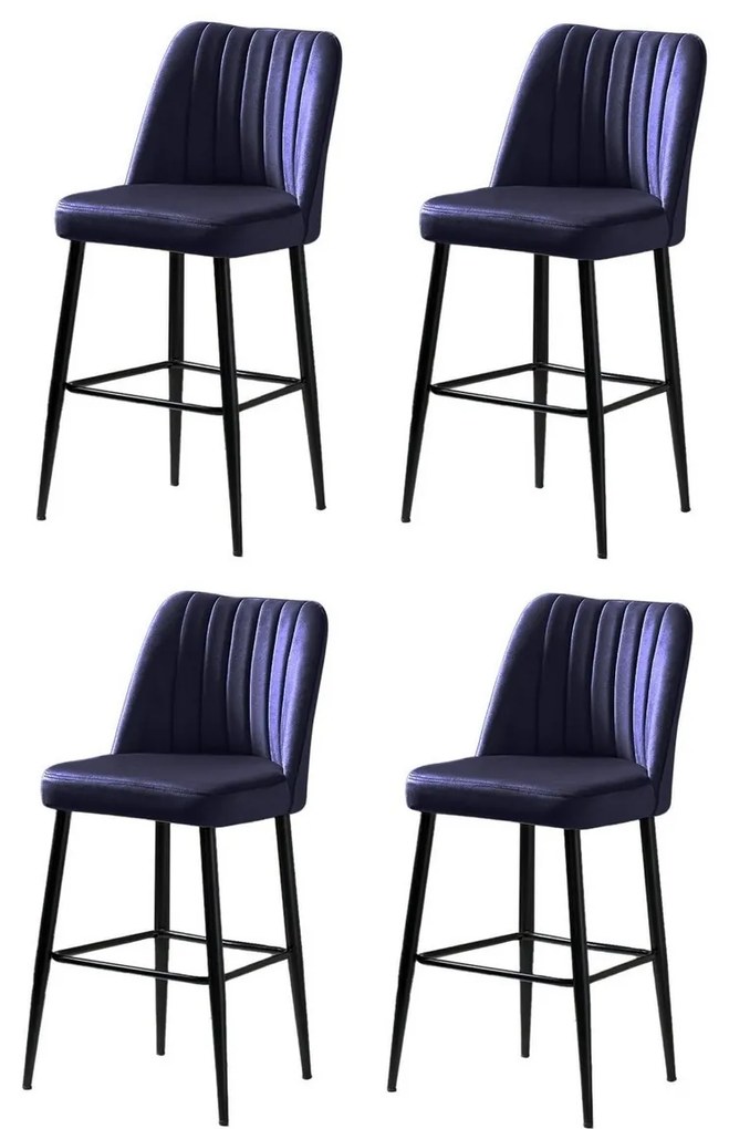 Zestaw krzeseł barowych Vento Sax Blue and Black, 4 szt., 4 szt.