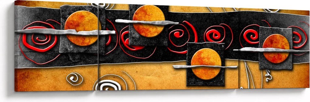 Abstrakcyjny obraz - Planety (170x50 cm)