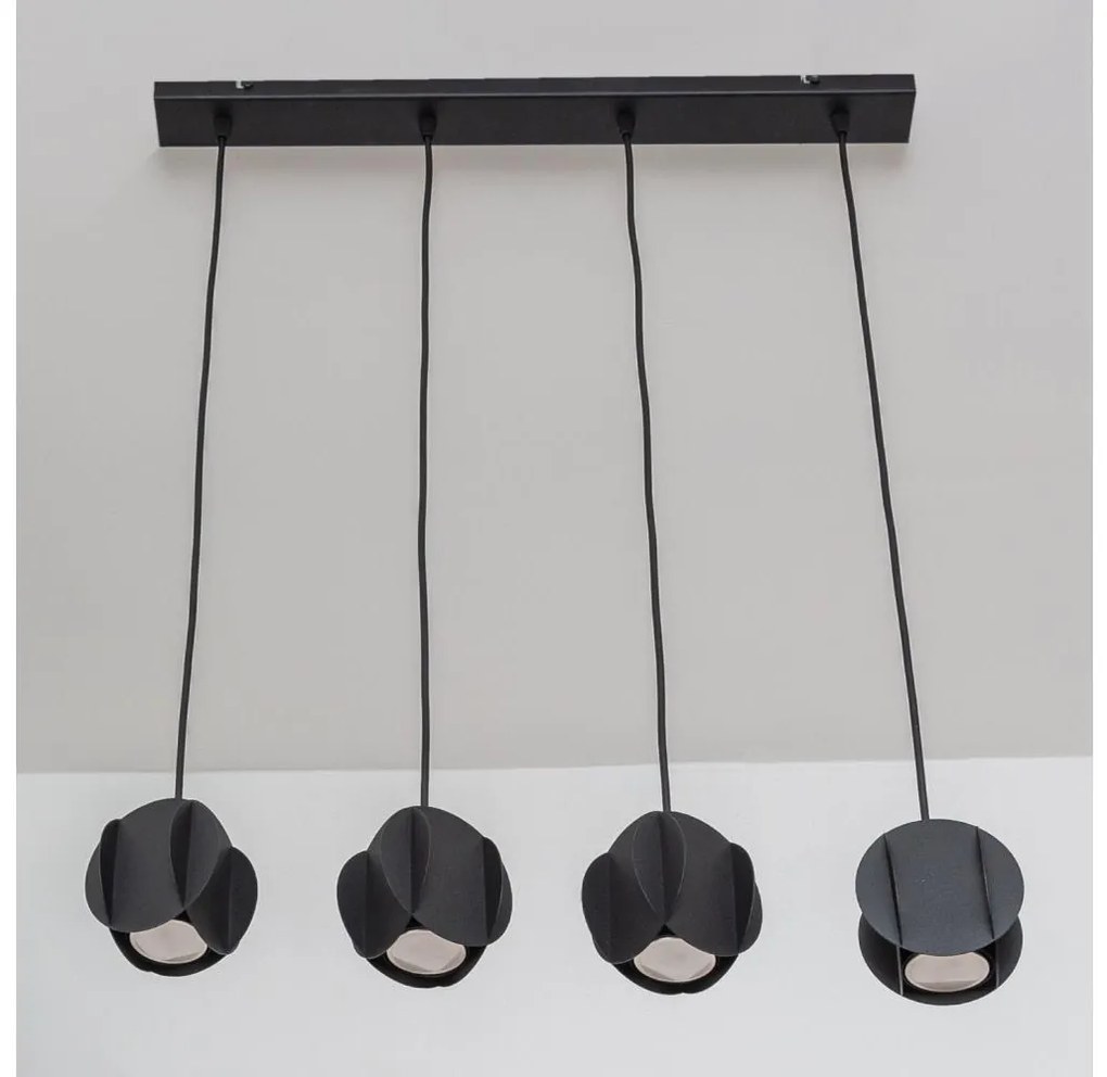 Lampa wisząca na linkach GAMBIT 4xGU10/10W/230V czarna