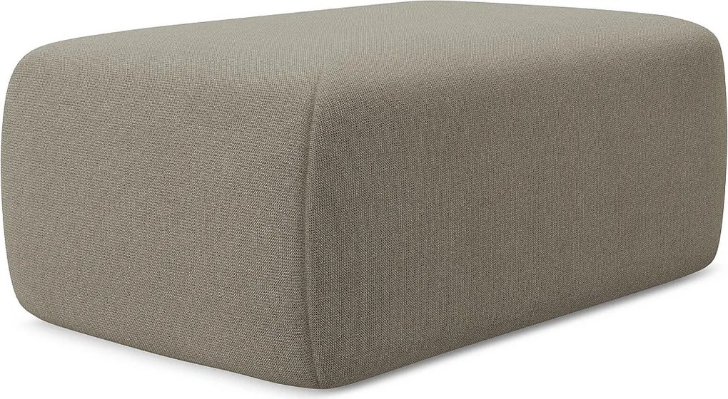 Pufa - z tkaniny strukturalnej - ciemny beż - KAPUA