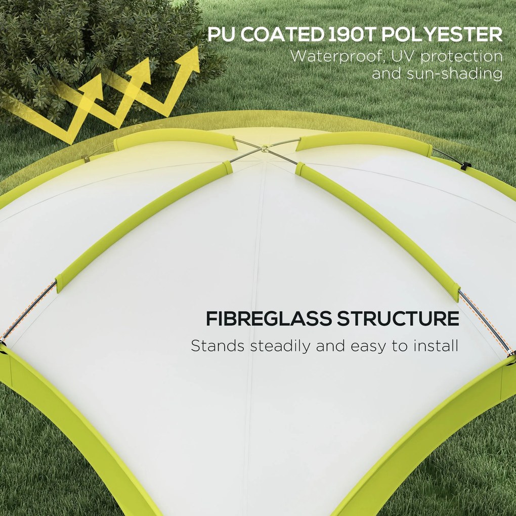 Outsunny Pawilon Imprezowy 3,5 x 3,5m z Hakiem, Odporny na Wodę i Warunki Zimowe, Zielony