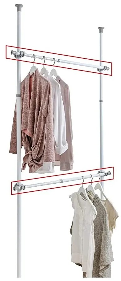 Zestaw 2 teleskopowych drążków na ubrania Wenko Herkules, dł. 75-120 cm
