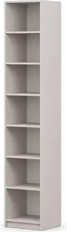 Regał otwarty Mayra 40 cm kaszmir – wąska biblioteczka z 7 półkami do salonu i biura