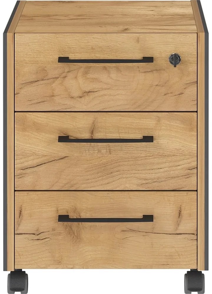 Antracytowo-naturalna szafka w dekorze dębu 42x54x49 cm Podium – Germania