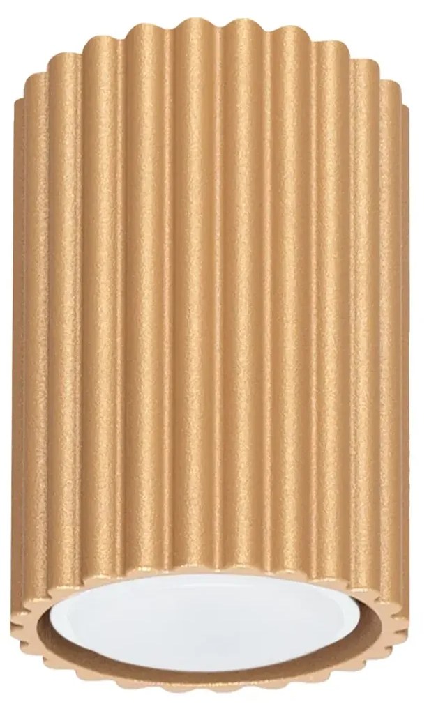 Plafon KARBON 10 złoty ryflowany SOLLUX  LIGHTING