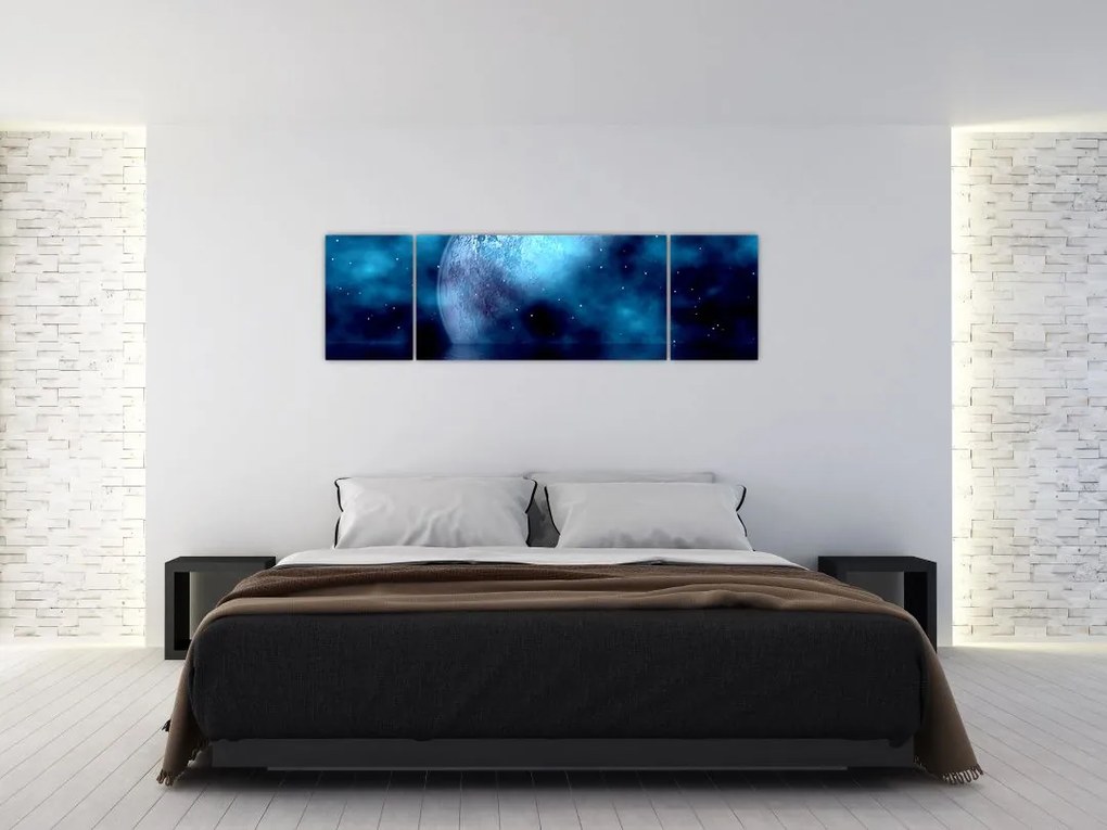 Obraz księżyca nad morzem (170x50 cm)