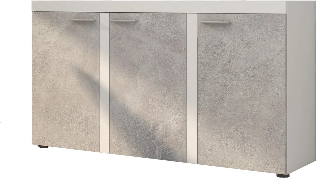 Komoda RITMO - Biały / Front Beton jasny / 149 cm