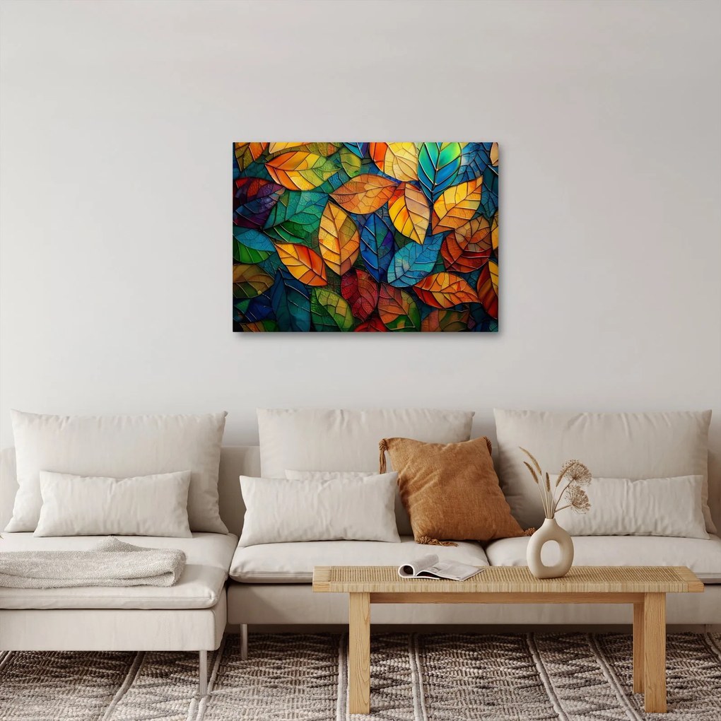 Obraz - Mozaika z liści (70x50 cm)