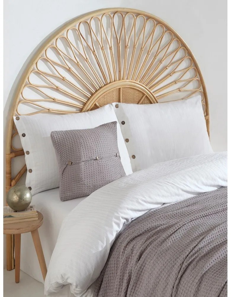 Biała pościel dwuosobowa z bawełny renforcé 240x220 cm Como Striped – Mila Home Luxury