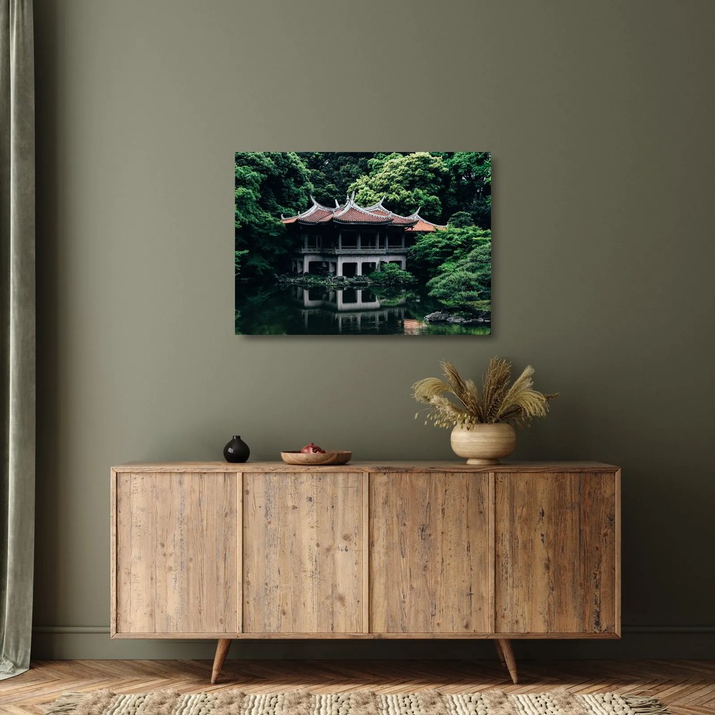 Obraz na szkle z japońskiego ogrodu narodowego (70x50 cm)