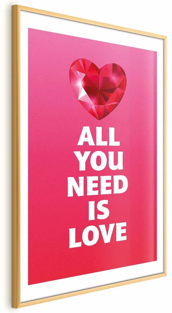 Plakat Zjawiskowe serce 40x60 cm z ramą złotą z marginesem ARTGEIST B