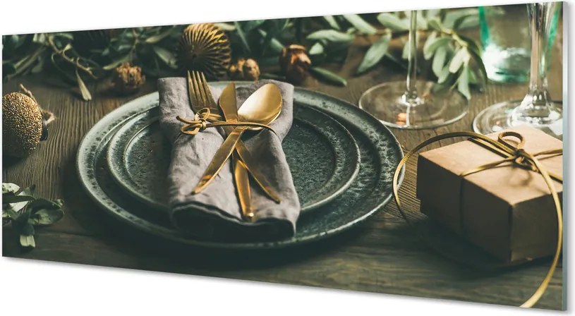 Panel szklany do Kuchni Wigilijne Nakrycie Stołu