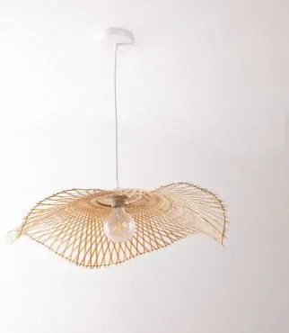 Lampa Sufitowa Wisząca Z Bambusa Pamell Miel - Sklum