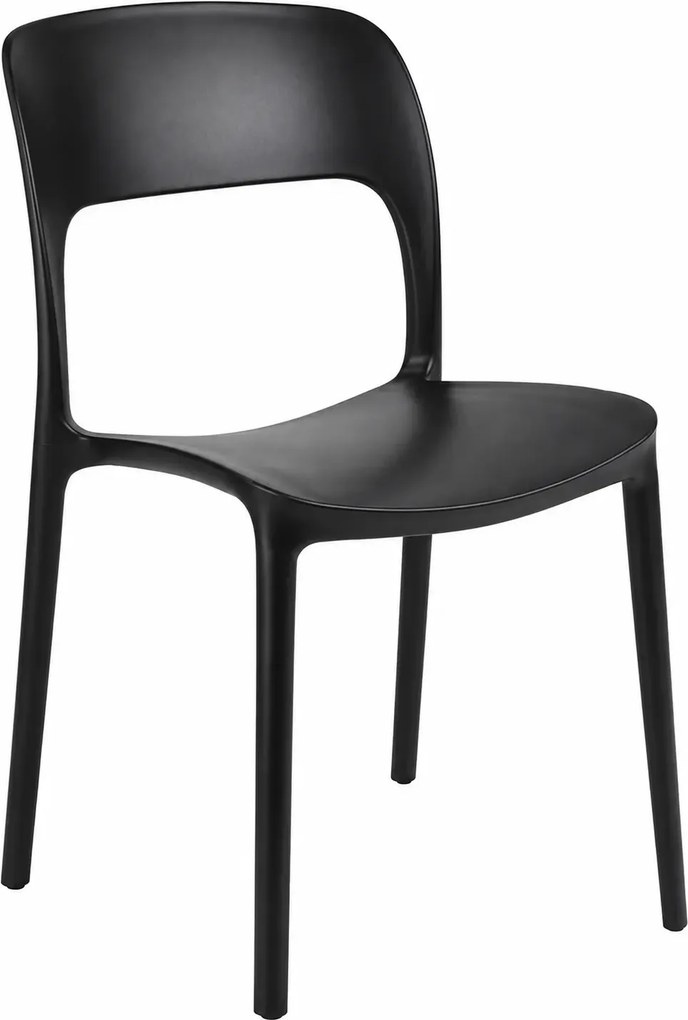 Czarne lekkie plastikowe krzesło sztaplowane L4-M60