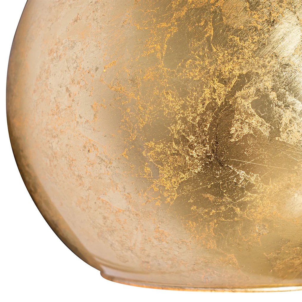 Designerska lampa ścienna czarna ze złotym szkłem - BertDesignerski Oswietlenie wewnetrzne