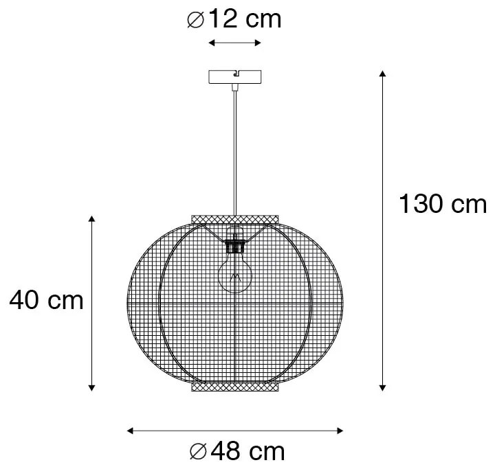 Orientalna lampa wisząca brązowa 48 cm - RobKolonialny Oswietlenie wewnetrzne