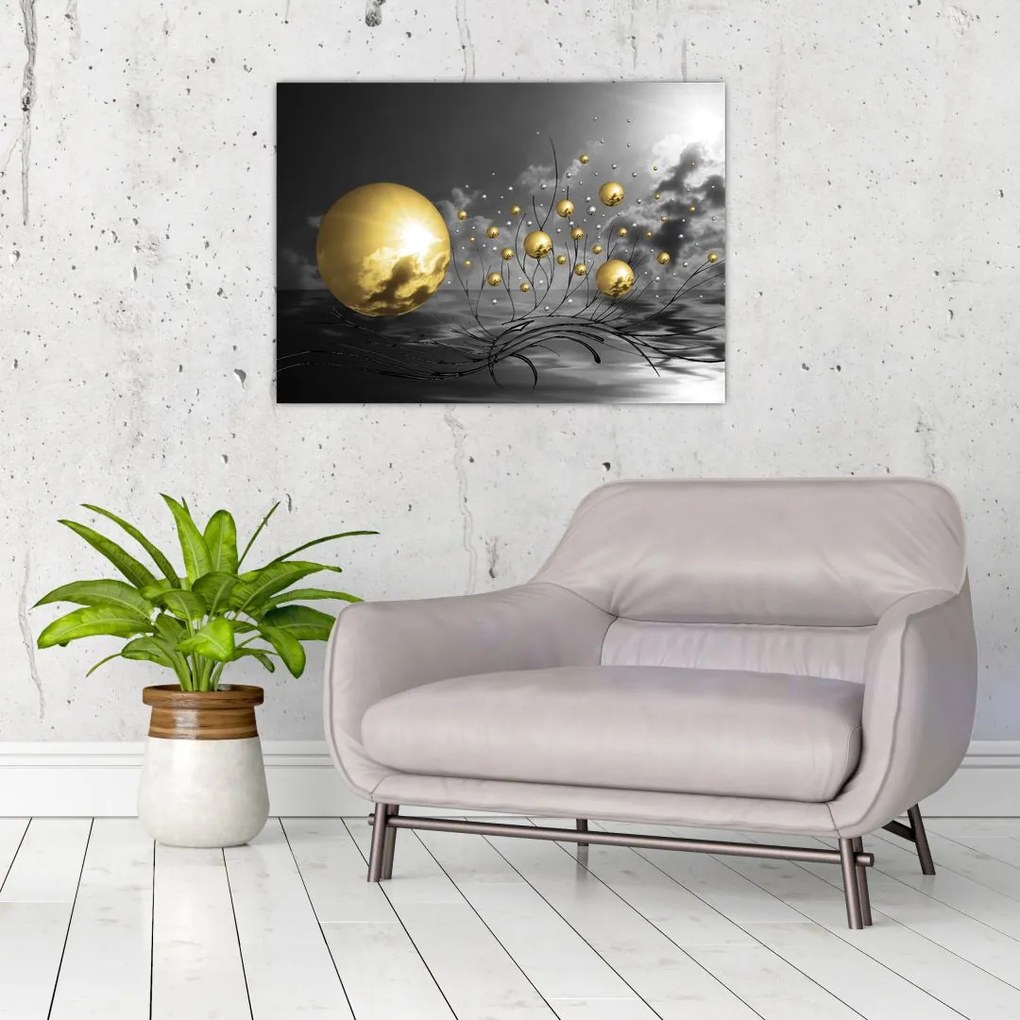 Obraz kul w kolorze ochry (70x50 cm)