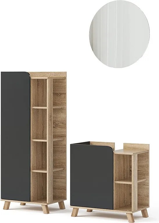 Zestaw mebli łazienkowych sonoma/antracyt 60x35x65 karen