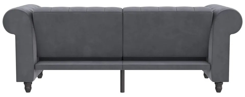 Ciemnoszara aksamitna rozkładana sofa 236 cm Felix – Støraa
