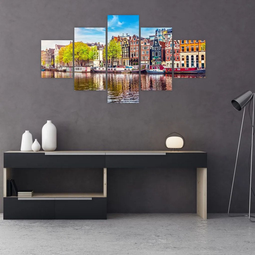 Obraz - Tańczące domy, Amsterdam (125x70 cm)