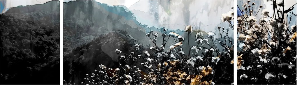Obraz - Ilustracja przedstawiająca dzikie kwiaty (170x50 cm)