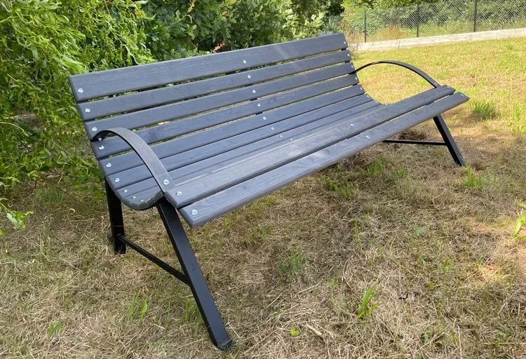 Ogrodowa ławka z oparciem Wagris 120 cm - szary