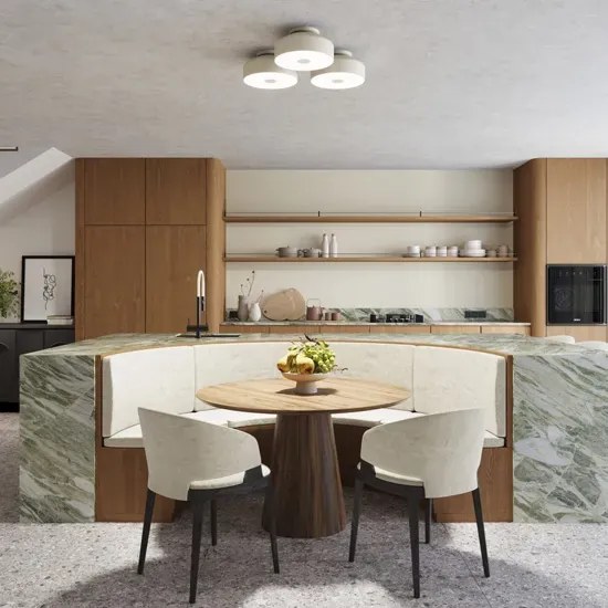 Beżowy plafon sufitowy z metalowym okrągłym kloszem H4-A06