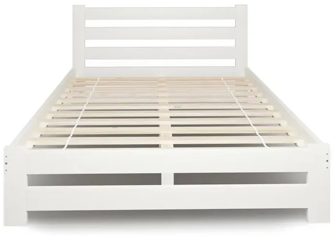 Białe podwójne drewniane łóżko 120x200 - Lids 3X