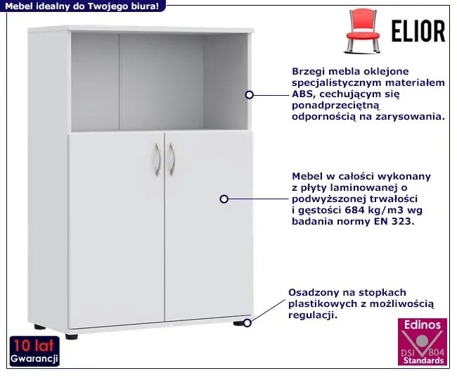 Biały zamykany regał biurowy - Forys