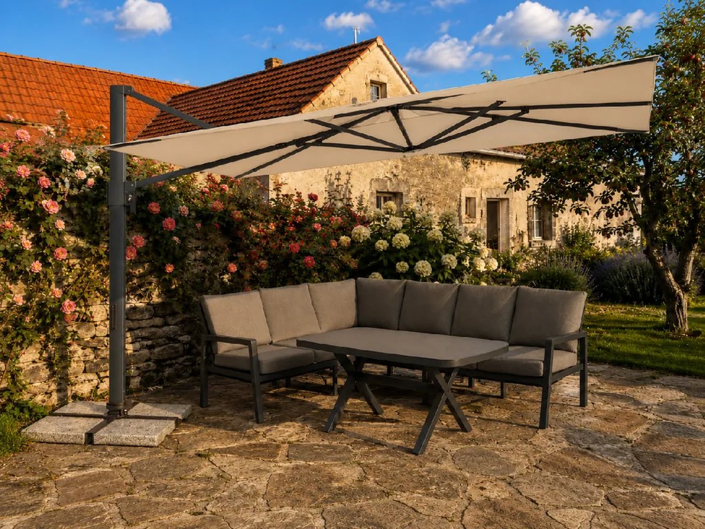 Doppler ALU XL ULTRA 4x3 m - wahadłowy parasol ogrodowy z bocznym masztem