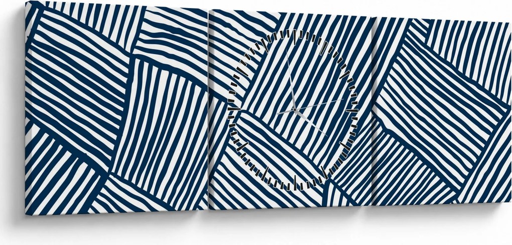 Obraz - linia 3D (z zegarem) (90x30 cm)