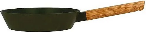 Patelnia Ector 20cm Kaki z Aluminium z Uchwytem Drewnianym - Powłoka Ceramiczna Antyprzywierająca