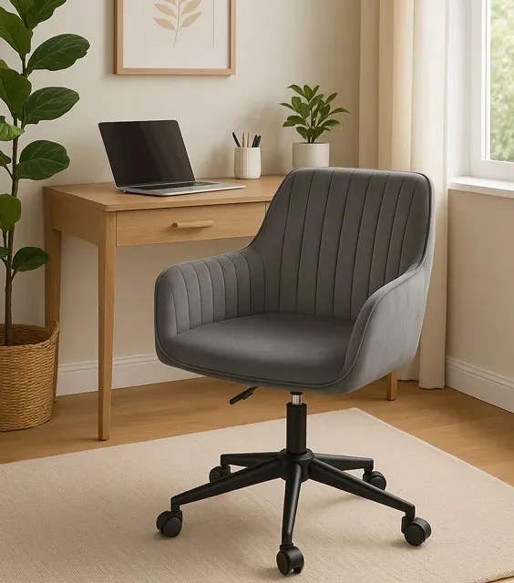 Fotel welurowy obrotowy beżowy G9-P98