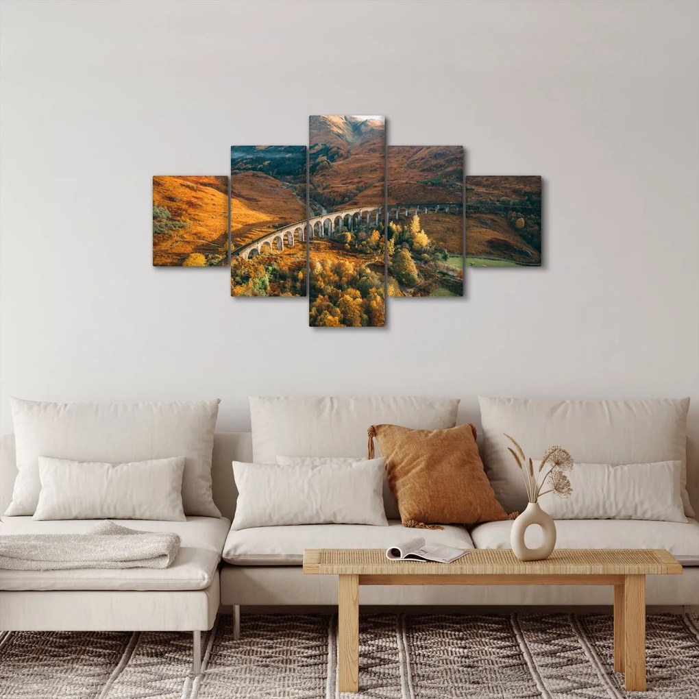 Obraz mostu w szkockiej dolinie (125x70 cm)