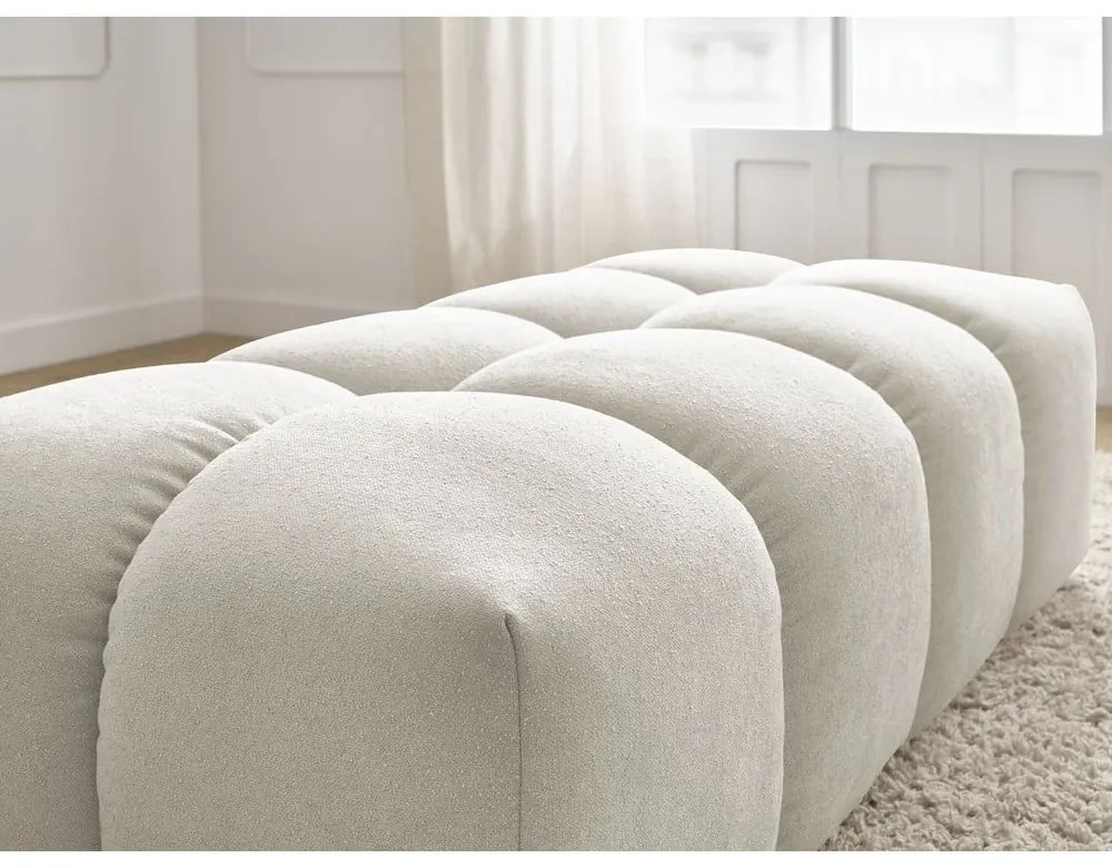 Biały podnóżek z tkaniny szenilowej Everest – Bobochic Paris