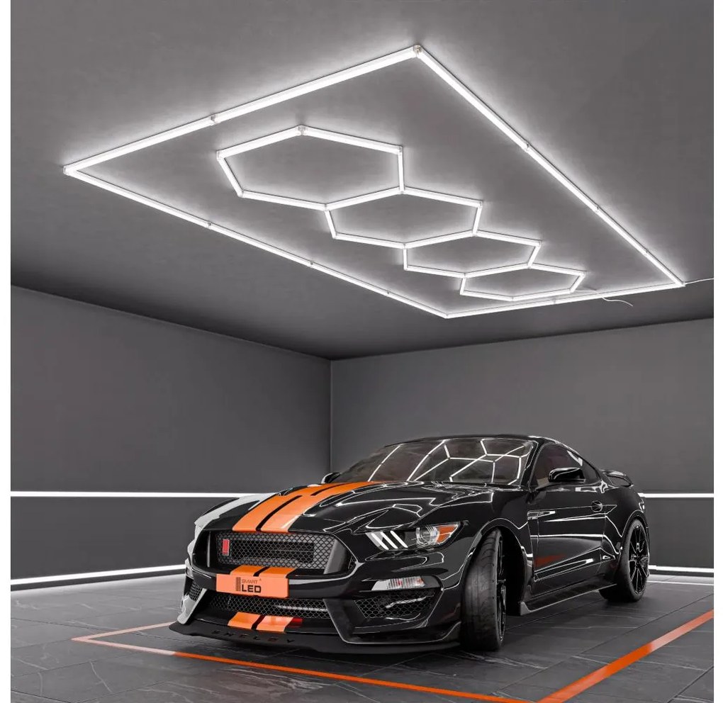 Oprawa sufitowa LED/384W/85-265V 6500K 484x243 cm CRI 90 IP54 biała