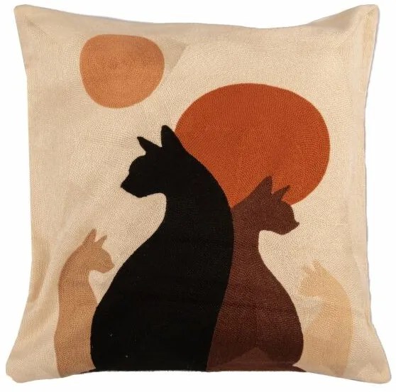 Dzianinowa poszewka na poduszkę Koty, 45 x 45 cm