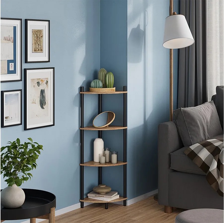 Półka narożna złoty dąb power/antracyt 29x29x102.5 bivio