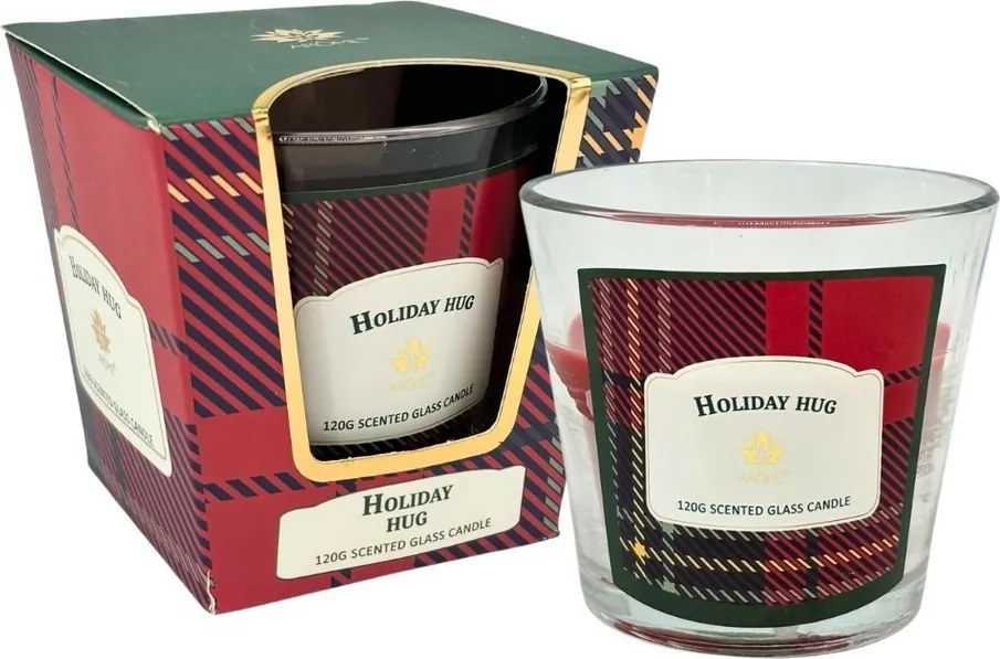 Świeca zapachowa w szklanym słoiku, Holiday Hug, 120 g