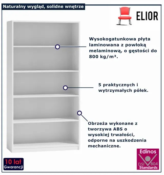 Biały duży regał na książki B6-C79