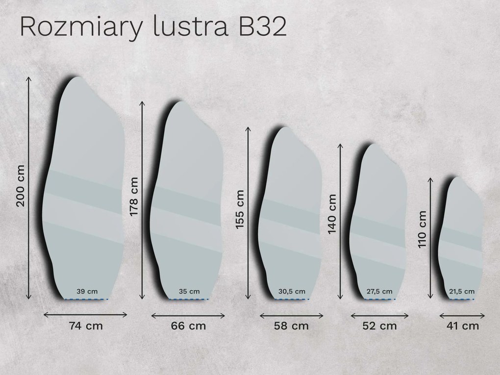 Antyczne lustro Base B32 58×155