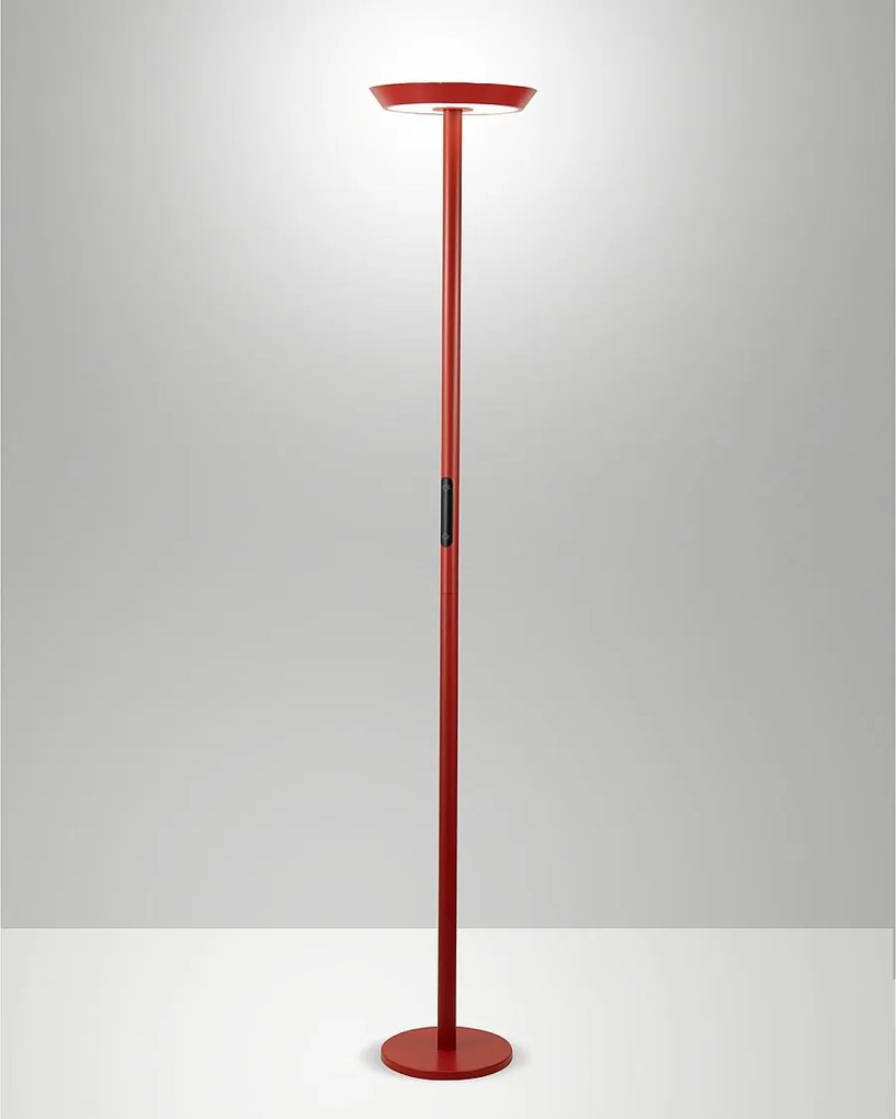 Lampa podłogowa Fizz LED 50W, konstrukcja aluminiowo-metakrylanowa, regulacja barwy światła CCT 2700K-4000K, kolor czerwony, nowoczesny design