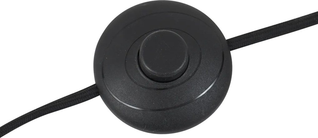 Lampa podłogowa w stylu retro czarna z zielonym szkłem - Denise