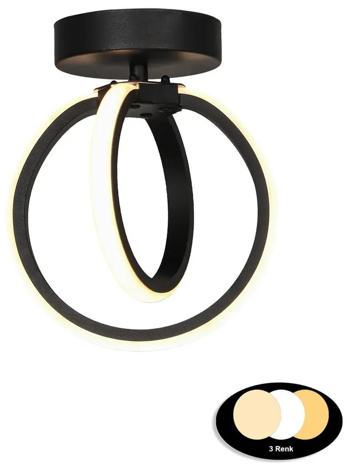 Czarna metalowa lampa sufitowa LED Sezen – Squid Lighting