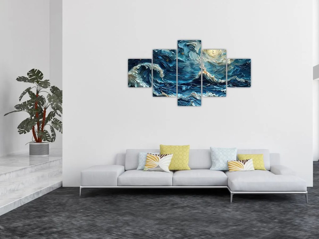 Obraz - Malowanie nieba i morza (125x70 cm)