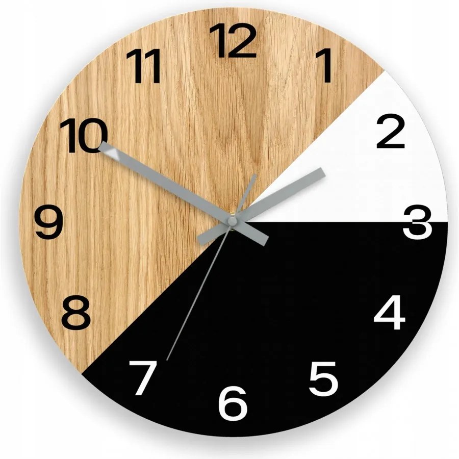 Zegar na ścianę nowoczesny efektowny okrągły cichy do kuchni salonu pokoju