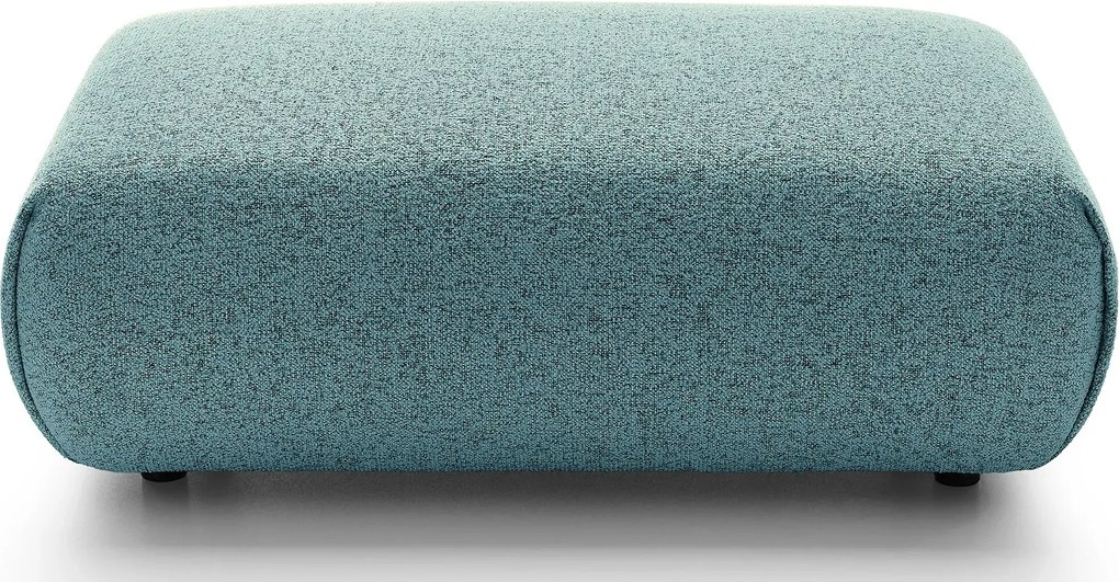 Szaroniebieska duża pufa salonowa na nóżkach P1-B00