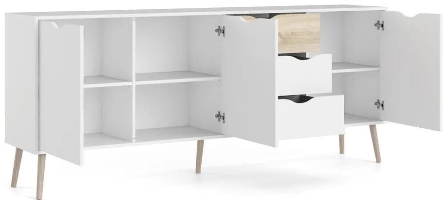 Biała komoda 196x82x39 cm Oslo – Tvilum